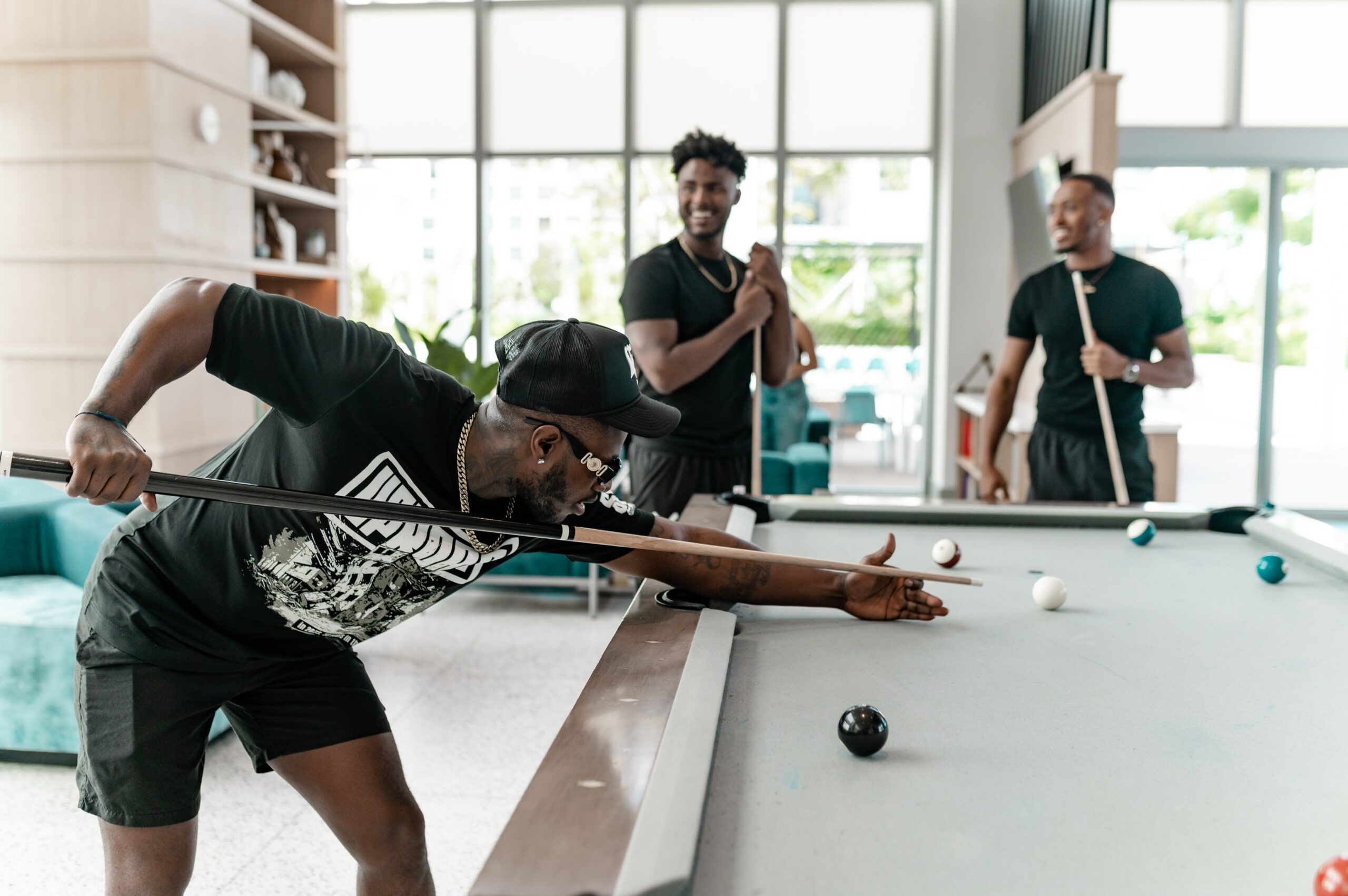 apartment game room billiards pool table scaled