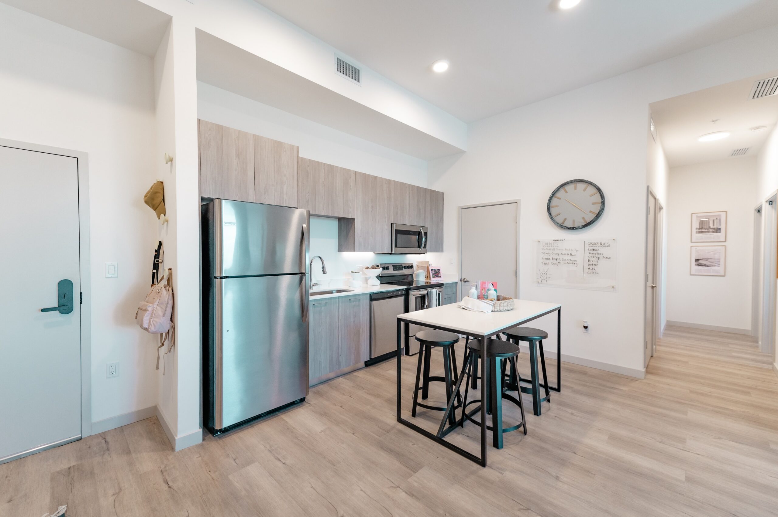 apartment kitchen island stainless steel appliances scaled