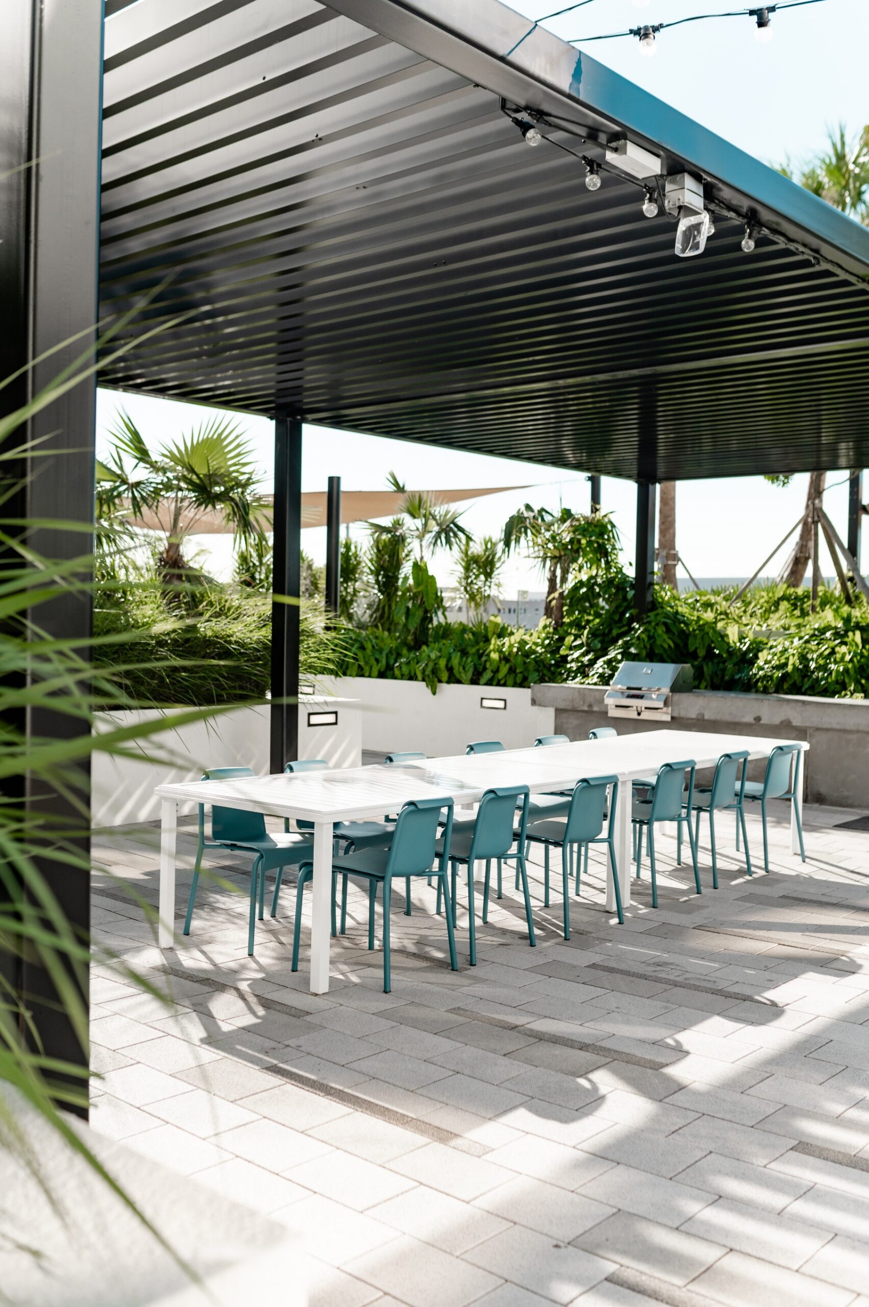 covered outdoor dining patio bbq grill station scaled