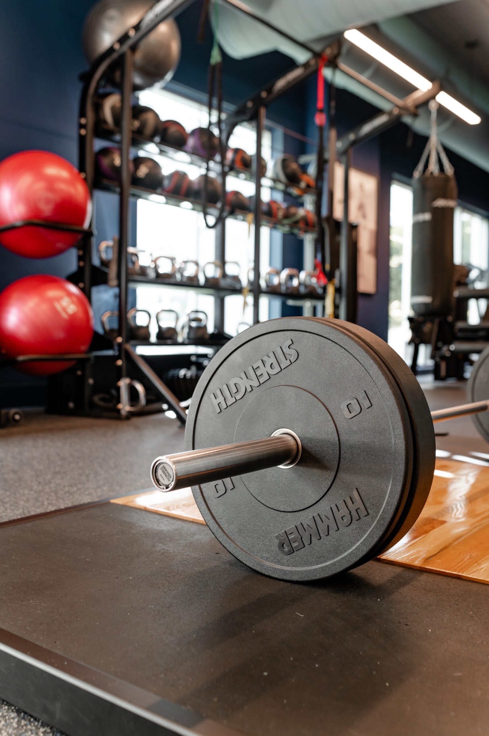 gym weightlifting platform barbell bumper plates scaled